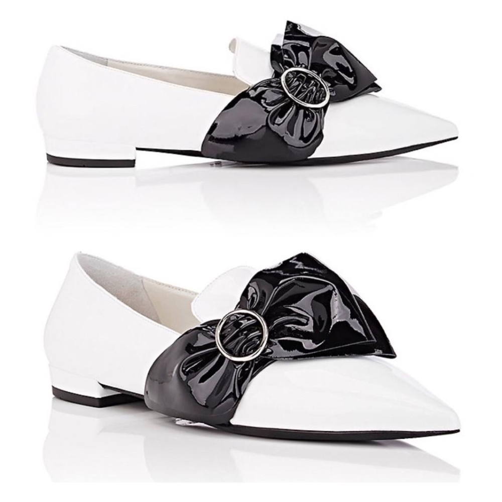 Prada New 2017 Oversized Bow Patent Flats